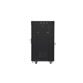 Lanberg 19" szabadon álló rack szekrény 22U/600X600 perforált ajtó, lapraszerelt, LCD kijelző, fekete V2