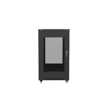 Lanberg 19" szabadon álló rack szekrény 22U/600X800 perforált ajtó, lapraszerelt, fekete