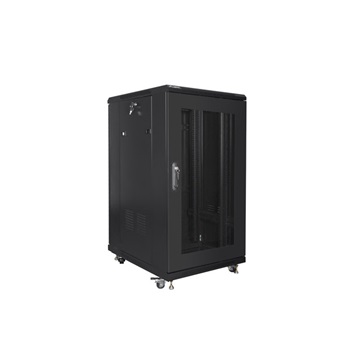 Lanberg 19" szabadon álló rack szekrény 22U/600X800 perforált ajtó, lapraszerelt, fekete