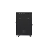 Lanberg 19" szabadon álló rack szekrény 22U/600X800 üvegajtó, lapraszerelt, LCD kijelző, fekete V2