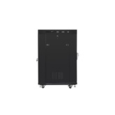 Lanberg 19" szabadon álló rack szekrény 22U/600X800 üvegajtó, lapraszerelt, LCD kijelző, fekete V2