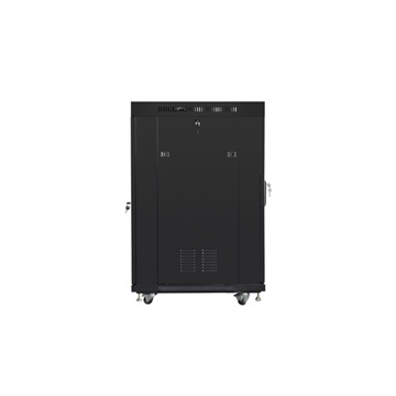 Lanberg 19" szabadon álló rack szekrény 22U/600X800 üvegajtó, lapraszerelt, LCD kijelző, fekete V2