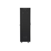 Lanberg 19" szabadon álló rack szekrény 42U/600X600 perforált ajtó, lapraszerelt, LCD kijelző, fekete V2