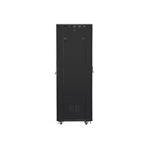 Lanberg 19" szabadon álló rack szekrény 42U/600X800 perforált ajtó, lapraszerelt, LCD kijelző, fekete V2