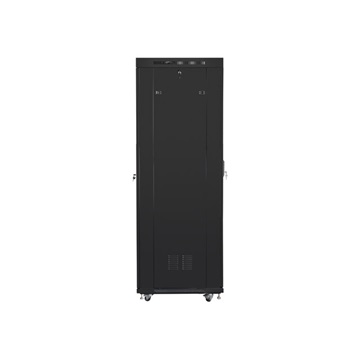 Lanberg 19" szabadon álló rack szekrény 42U/600X800 perforált ajtó, lapraszerelt, LCD kijelző, fekete V2
