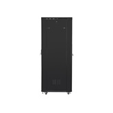 Lanberg 19" szabadon álló rack szekrény 42U/800X1000 perforált ajtó, lapraszerelt, LCD kijelző, fekete V2