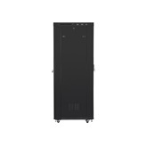 Lanberg 19" szabadon álló rack szekrény 42U/800X1000 perforált ajtó, lapraszerelt, LCD kijelző, fekete V2