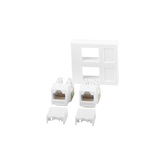 Lanberg 45x45mm beépítőkeret 2xRJ45 CAT.6 UTP keystone modullal, fehér