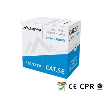 Lanberg Cat.5e F/UTP réz fali kábel 305m, PVC, szürke, CPR