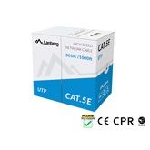 Lanberg Cat.5e U/UTP réz fali kábel 305m, AWG24, PVC, 100Mhz, Eca, szürke, CPR