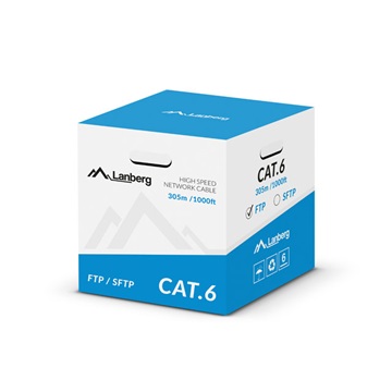 Lanberg Cat.6 F/UTP réz fali kábel 305m, AWG23, PVC, 250Mhz, Eca, szürke, CPR