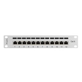 Lanberg Patch panel 12 port 1U 10" CAT.6 árnyékolt, szürke