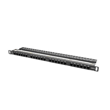 Lanberg Patch panel 24 port 0.5U 19" CAT.6 fekete