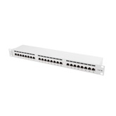 Lanberg Patch panel 24 port 1U 19" CAT.5e árnyékolt, szürke