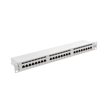 Lanberg Patch panel 24 port 1U 19" CAT.5e árnyékolt, szürke