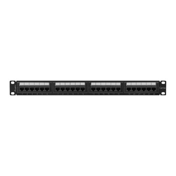 Lanberg Patch panel 24 port 1U 19" CAT.6a UTP, fekete