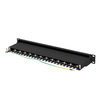 Lanberg Patch panel 24 port 1U 19" CAT.7 FTP, fekete