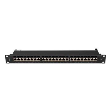 Lanberg Patch panel 24 port 1U 19" CAT.7 FTP, fekete