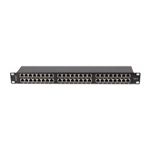 Lanberg Patch panel 48 port 1U 19" CAT.5e FTP, árnyékolt, fekete