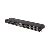 Lanberg Patch panel 48 port 1U 19" CAT.6 FTP, árnyékolt, fekete