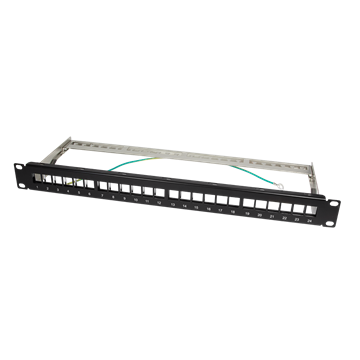 LogiLink 19 col 24-portos üres patch panel, 1U, fekete