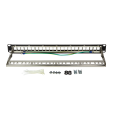 LogiLink 19 col 24-portos üres patch panel, 1U, fekete