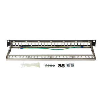 LogiLink 19 col 24-portos üres patch panel, 1U, fekete