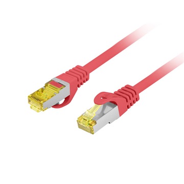 Lanberg Patch kábel CAT.6a S/FTP LSZH 0.5m piros, réz