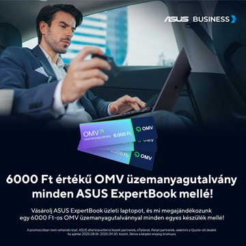 Nyár végi lendület az Asus ExpertBookokkal - ajándék OMV utalvánnyal!