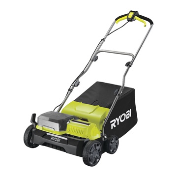 Ryobi 18 V One Plus™ szénkefe nélküli fgyepszellőztető, 40 cm vágási szélességgel,  2 x 4,0 Ah akkumulátor, töltő