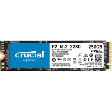 Crucial SSD 250GB P2 M.2 2280 PCIe 3 x4 NVMe