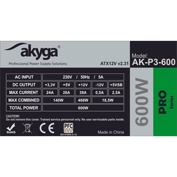 Akyga 600W - 12cm - AK-P3-600
