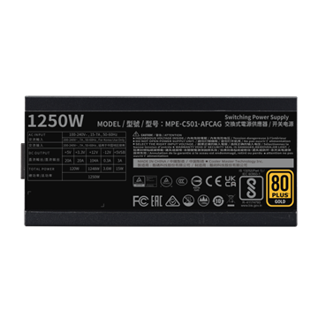 Cooler Master 1250W - MWE Gold 1250 - MPE-C501-AFCAG-3EEU - 80+ Gold ATX3.1 - Fekete Tápegység