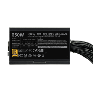 Cooler Master 650W - MWE Gold 650 V3 NM - MPE-6502-ACAAG-3BEU - 80+ Gold - ATX 12V Ver. 2.41 - Fekete Tápegység