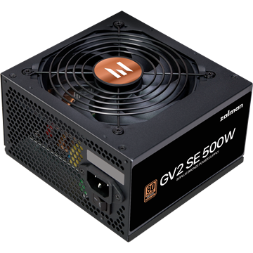 Zalman 500W - ZM500-GV2SE - 80+ Bronze - ATX12V Ver2.52 - Fekete Tápegység