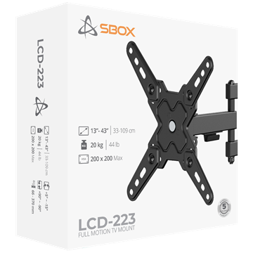 SBOX LCD-223-2 13"-43" dönthető, forgatható fali konzol