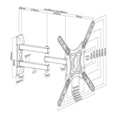 SBOX LCD-443 23"-55" dönthető, forgatható dupla karos fali konzol