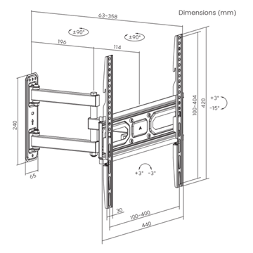 SBOX PLB-3644-2 32"-55" fali konzol