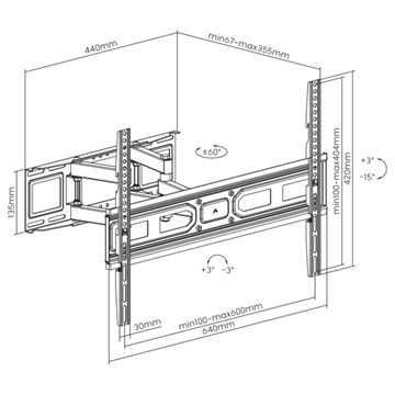 SBOX PLB-3646-2 37"-80" fali konzol