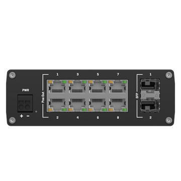 Teltonika 10 portos Ipari gigabit switch, PoE támogatás