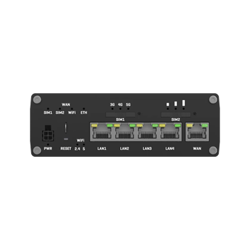 Teltonika 5G ipari router, 5xRJ45, GNSS, Wi-Fi, Dual SIM, nagy sebesség