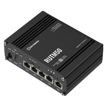 Teltonika 5G ipari router, 5xRJ45, GNSS, Wi-Fi, Dual SIM, nagy sebesség