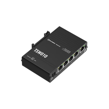 Teltonika 5 portos Ethernet switch, költséghatékony, DIN sín, ipari