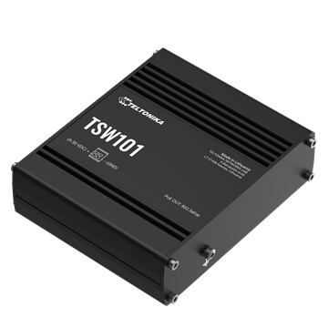 Teltonika 5 portos Gigabit PoE switch, 4 PoE port, 60W, 12/24V