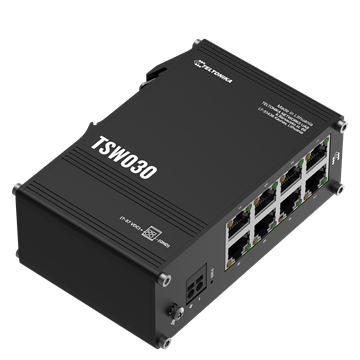 Teltonika 8 portos nem menedzselhető Ethernet switch, DIN sín