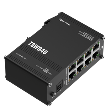 Teltonika 8 portos nem menedzselhető PoE switch, 240W, DIN sín