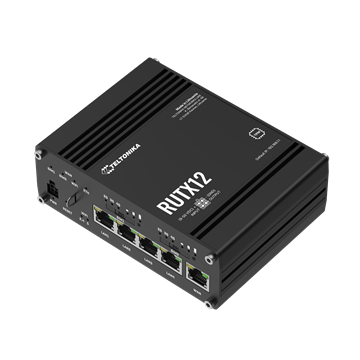 Teltonika Dual LTE Cat6 router, 5xRJ45, Wi-Fi, Bluetooth, ipari kivitel