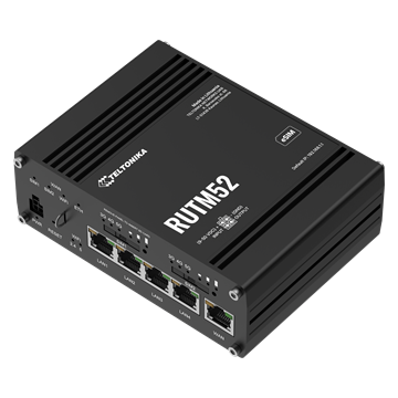 Teltonika Dupla 5G modem, eSIM, 5xRJ45, VPN, ipari felhasználás