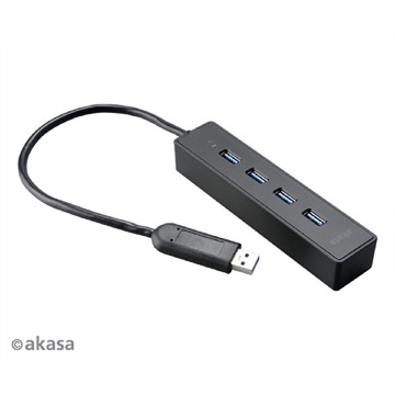 Akasa Connect 4XS - 4 portos USB-elosztó - AK-HB-08BK