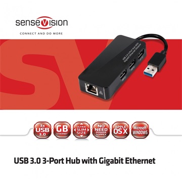 Club3D USB 3.0 3-Port Hub with Gigabit Ethernet